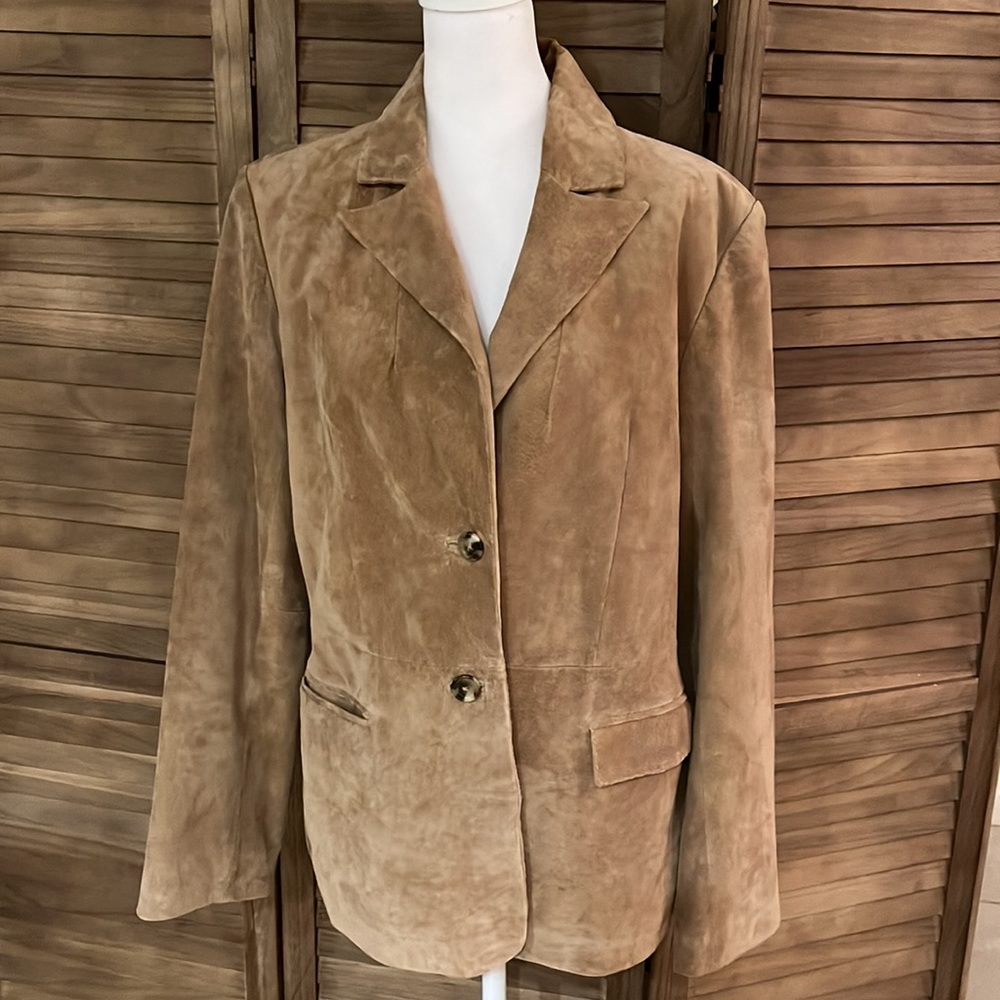 Alfani Tan Suede Blazer Jacket